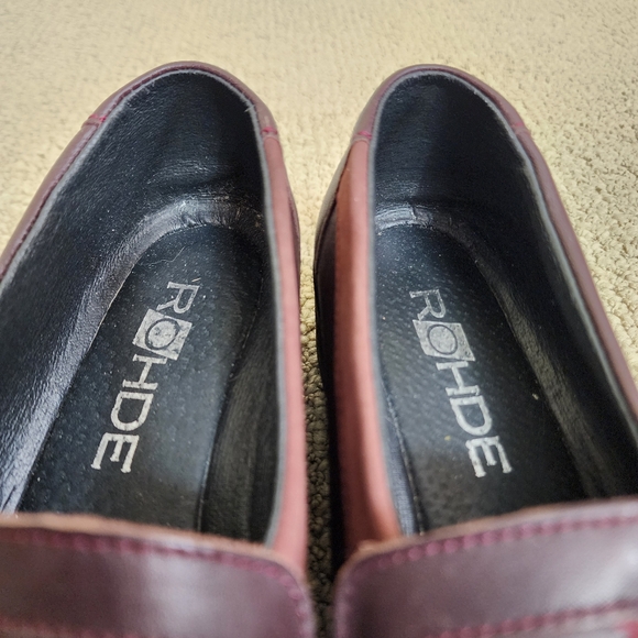 ROHDE Patchwork Leather Loafers Shoes Size 6 Red Burgundy Slip on Shoes Funky - Picture 6 of 11